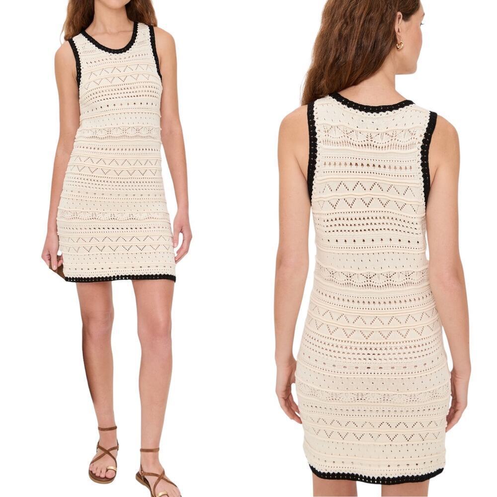 La Ligne - NWT, Women's 'Mallory' Mini Knit Dress - Cream/Black, X-Large